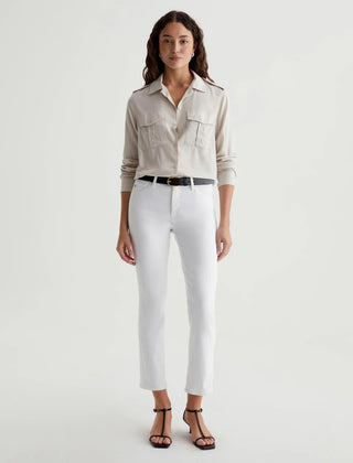 Mari Crop Jean White