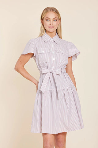 Striped Belted Dress