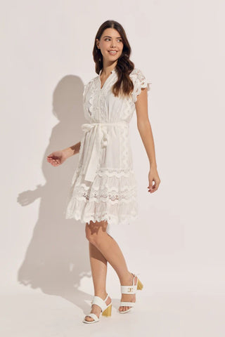 Vertical Wiggle Short Dress w/ Slip