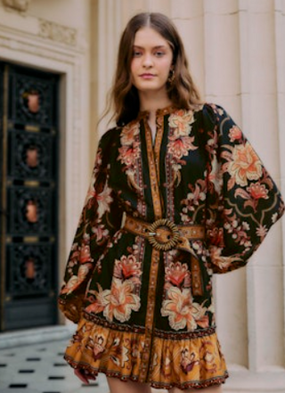 Majestic Garden Black Mini Dress