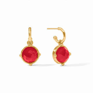 Honeybee Hoop and Charm Earring-Iridescent Strawberry
