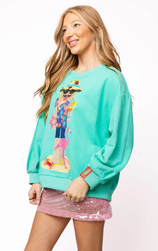 Aqua Tropical Vacation Nutcracker Sweatshirt