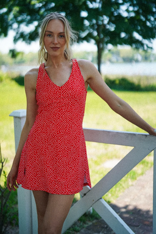 Campbell Dress-Tomato Dot
