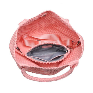 Sky's The Limit Medium Woven Tote Blush