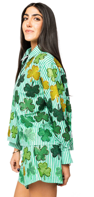 Rhinestone Shamrock Short