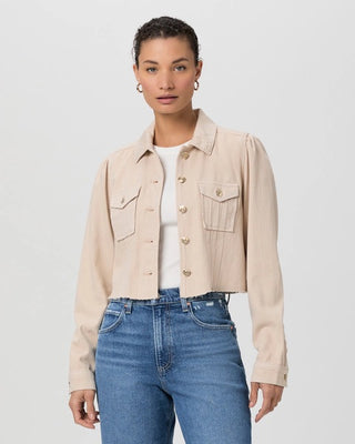 Cropped Pacey Denim Jacket w/ Raw Hem