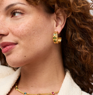 Dolce Stone Hoop Palmetto Green