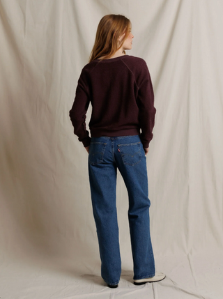 Zuri - Reverse Fleece V Neck Sweatshirt
