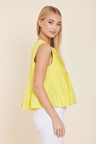 Poplin Pleated Peplum Top