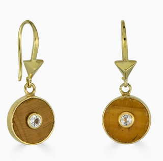 Tiger's Eye Petite Disc Earring