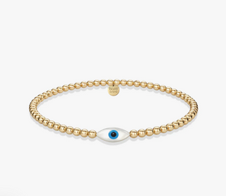 Oval Evil Eye Bracelet-Azure/Sterling Silver- 6.5