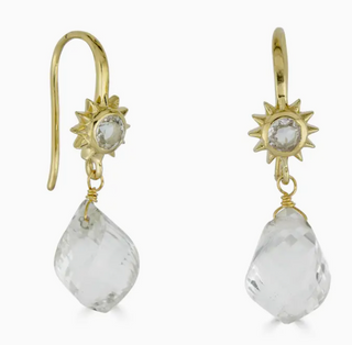 Gold Daisy Teardrop Earring