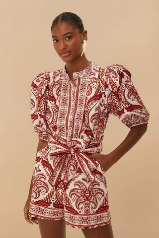 Tropical Cameo Off-White Romper