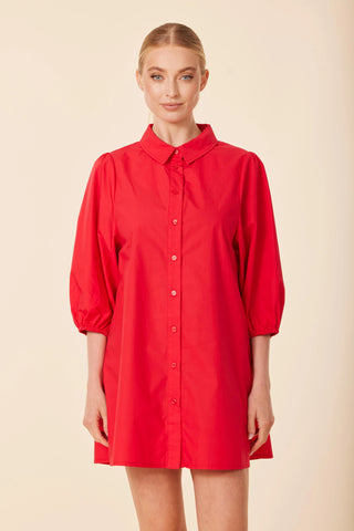 Poplin Exaggerated Sleeve Tunic Dress