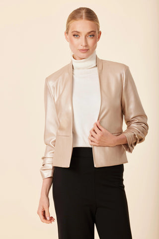 Ruched Sleeve Blazer