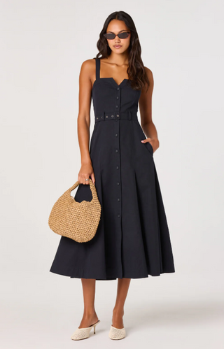 McKinley Button-Front Midi Dress