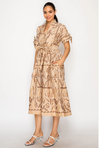 Myra Stitch Shirt Midi Dress