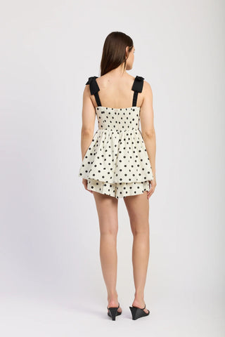 Pleated Bubble Hem Romper