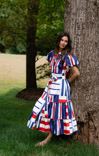 Luna Dress in Maritime Stripe