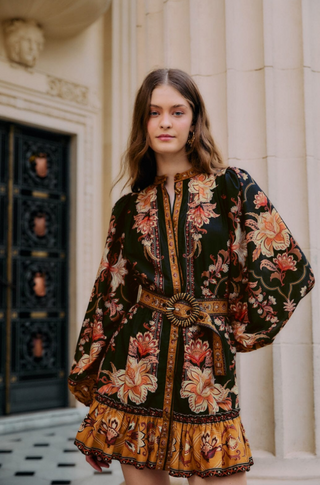 Majestic Garden Black Mini Dress