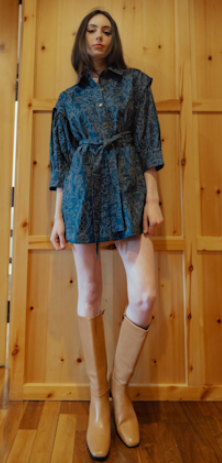 Denim Dress w Metal Studs