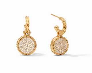 Fleur de Lis Hoop&Charm CZ