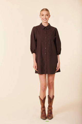 Poplin Exaggerated Sleeve Tunic Dress