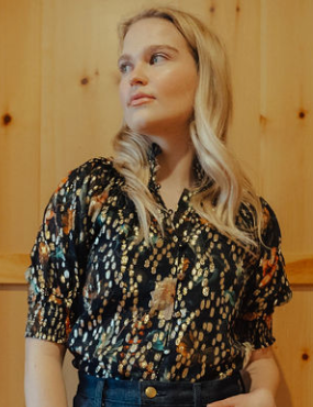Gathered Button Down Top