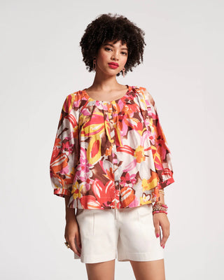Zoe Top Sun Floral Cotton Poplin