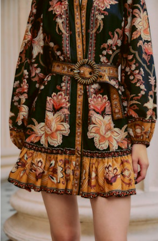 Majestic Garden Black Mini Dress