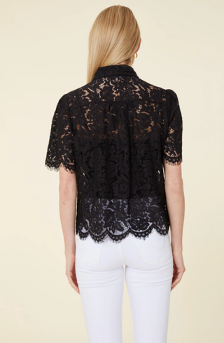 Lace Pearl Button Top