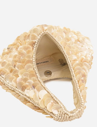 Rainbow Shell Beaded Round Hand-Held Bag