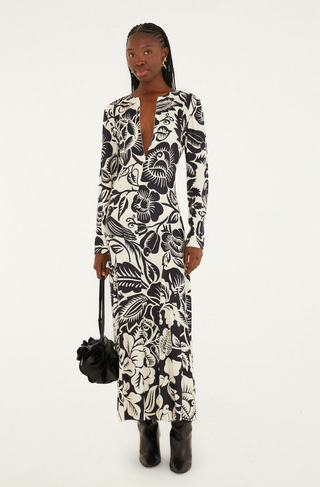 Cashews & Birds Winter White Maxi