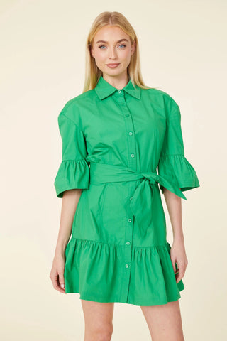 Poplin Ruffle Detail Dress