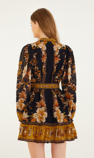 Majestic Garden Black Mini Dress