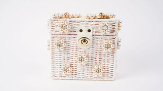 Wicker Bucket Daisy Flower Purse