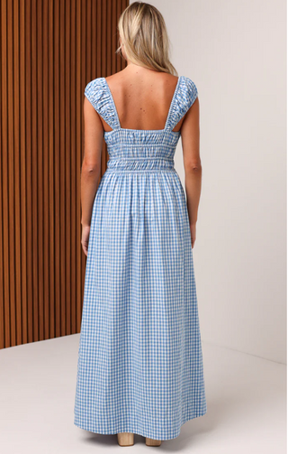 Emilia Maxi Dress in Pacific Gingham