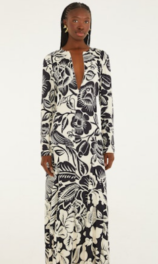 Cashews & Birds Winter White Maxi