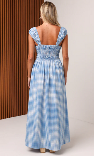 Emilia Maxi Dress in Pacific Gingham