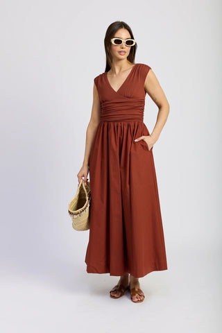 Sleeveless Mixed Media Midi Dress