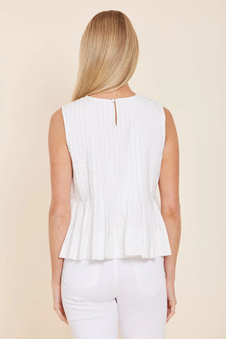 Poplin Pleated Peplum Top