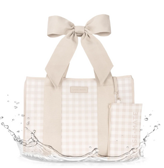 Case-Mate Latte Gingham Bow Jelly Tote Bag