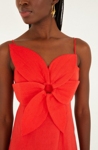 Red Flower Mini Dress