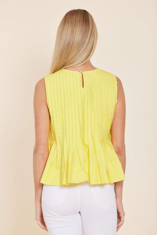 Poplin Pleated Peplum Top