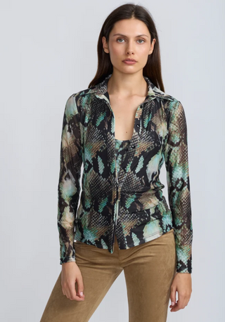 Python Mesh Shirt w Printed Tank