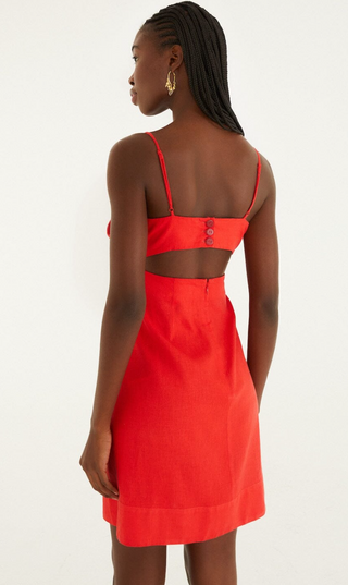 Red Flower Mini Dress