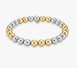 7MM Tripple 2Tone Bracelet-6.5