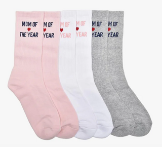 One Size: 6 The Moty Heart Sock Box Set - Blush White Gray
