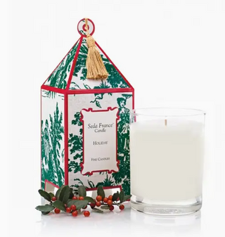 Holiday Classic Toile Pagoda Candle