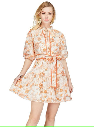 Joy Joy Puff Sleeve Tiered Dress